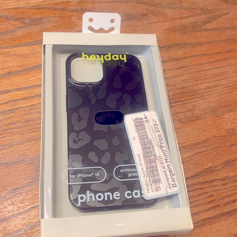 Heyday iphone 13 black cheetah print phone case NEW never taken out of case